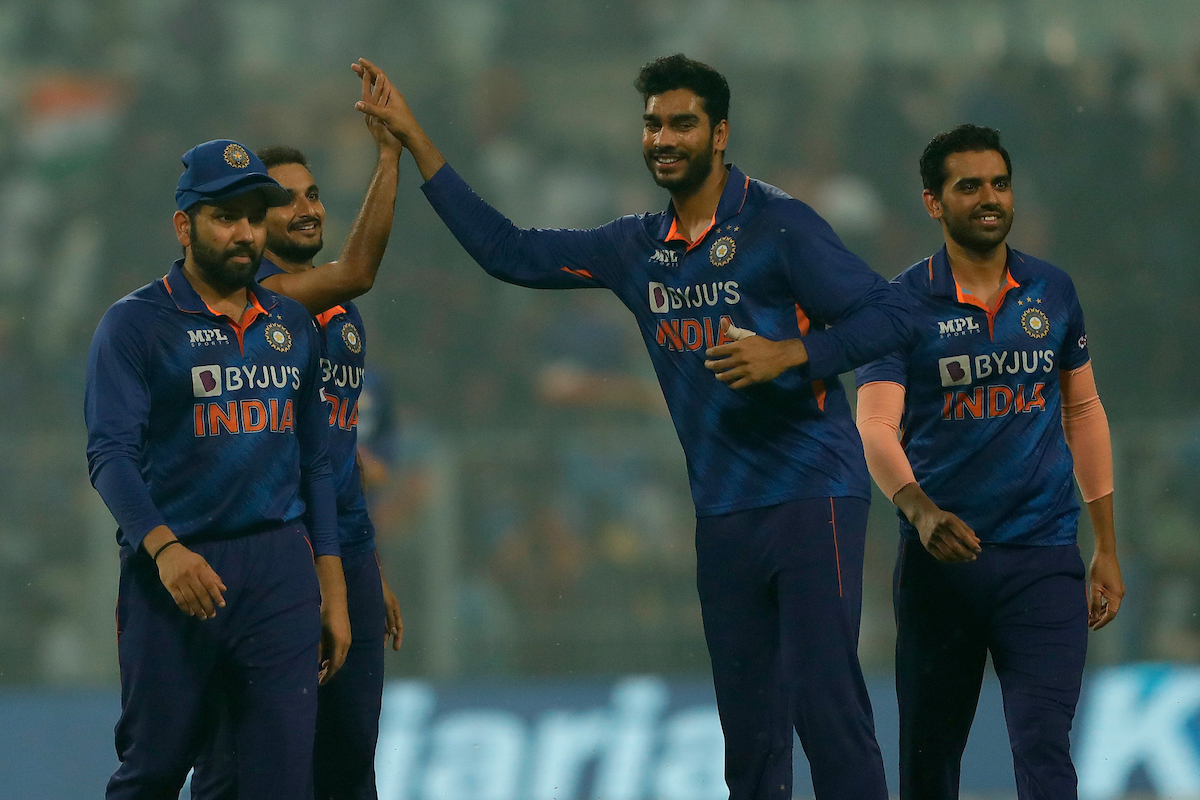 Venkatesh Iyer clinched his maiden T20I wicket by dismissing Adam Mine in the third T20I on Sunday in Kolkata