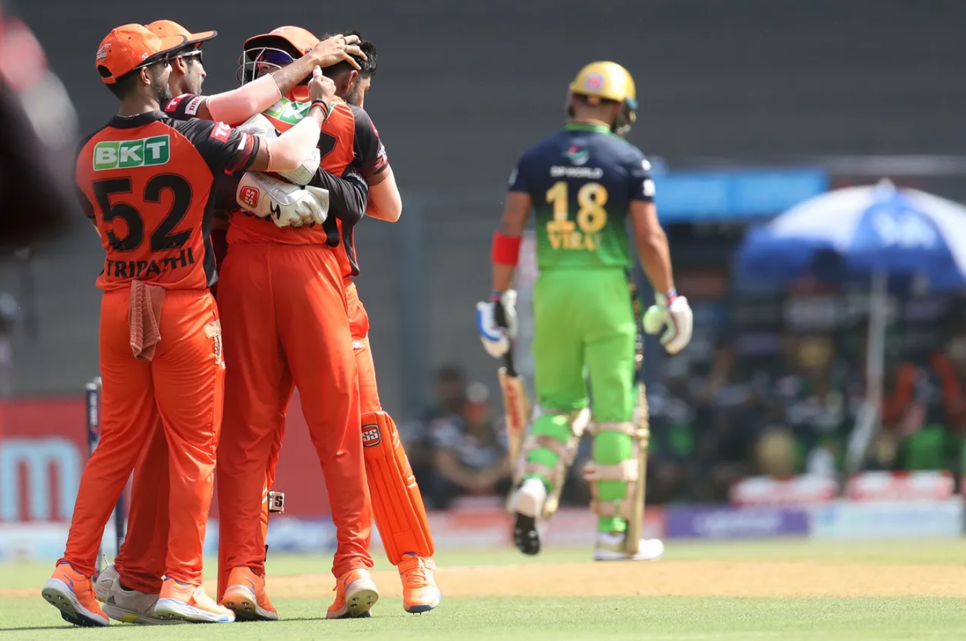 Virat Kohli takes long walk back after golden duck vs SRH.