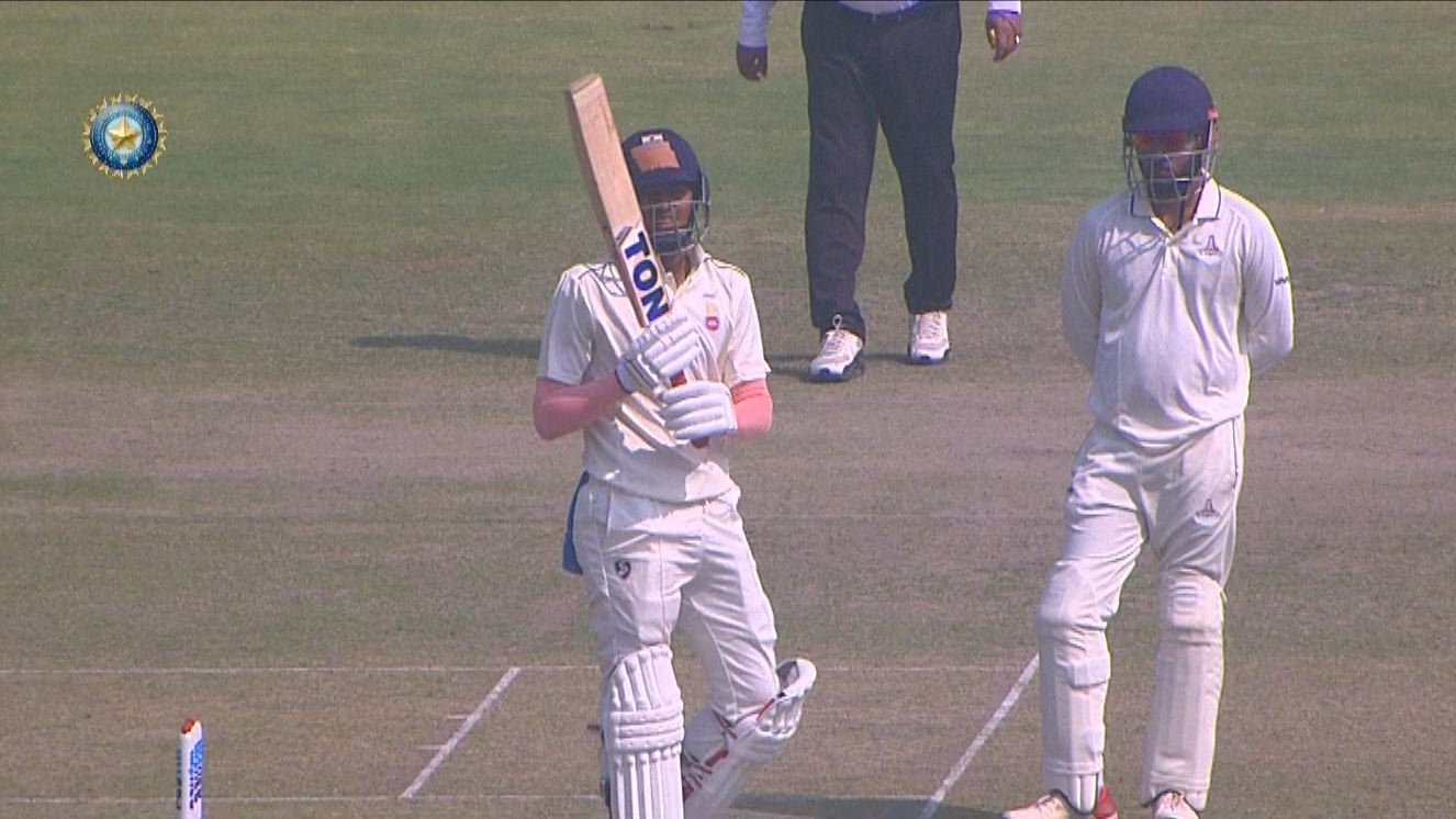 Yash Dhull scored centuries in both innings of the match on debut.