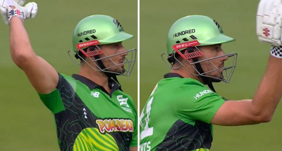 Marcus Stoinis accusing Mohammad Hasnain of chucking during the ongoing Hundred.