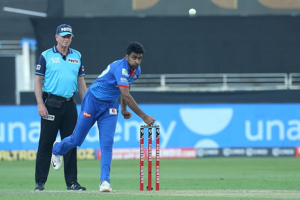 Ravichandran Ashwin of Delhi Capitals during a game against MI