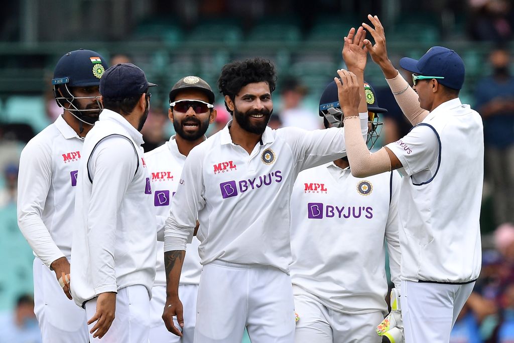 Ravindra Jadeja after taking Cummins' wicket in Sydney Test