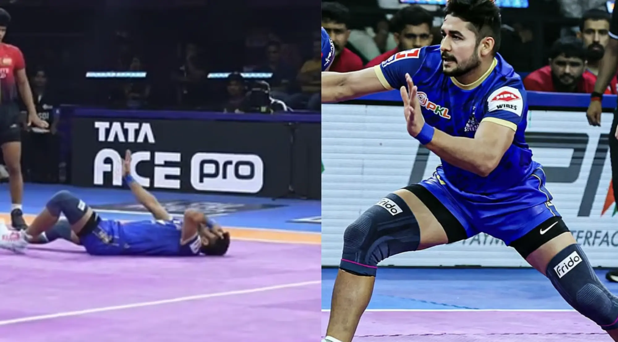 Naveen Kumar Suffers Knee Injury against the Bengaluru Bulls.