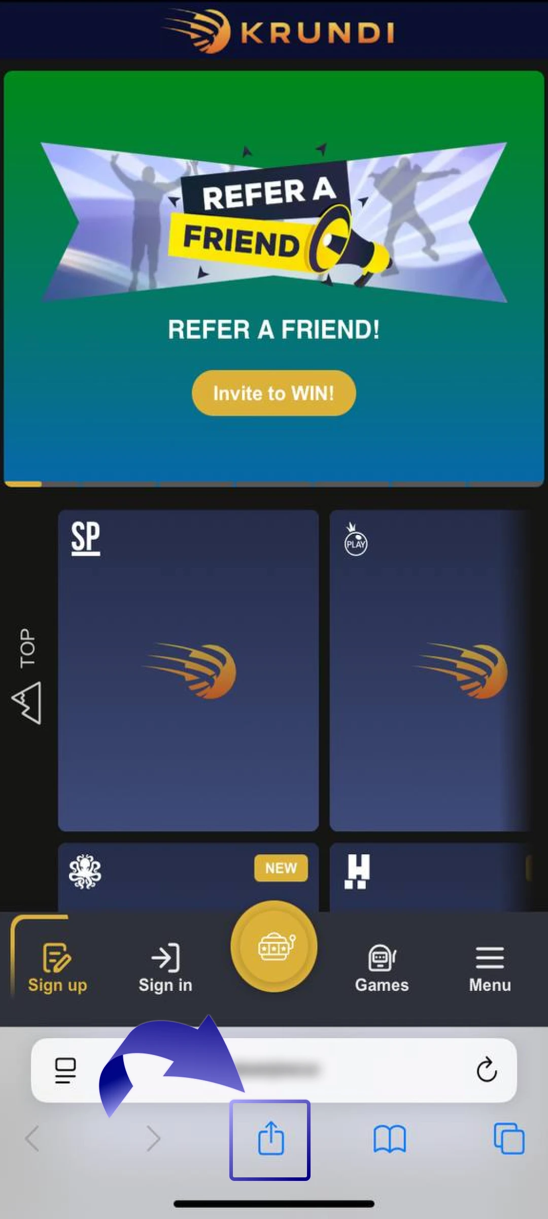Tap the Share Icon.