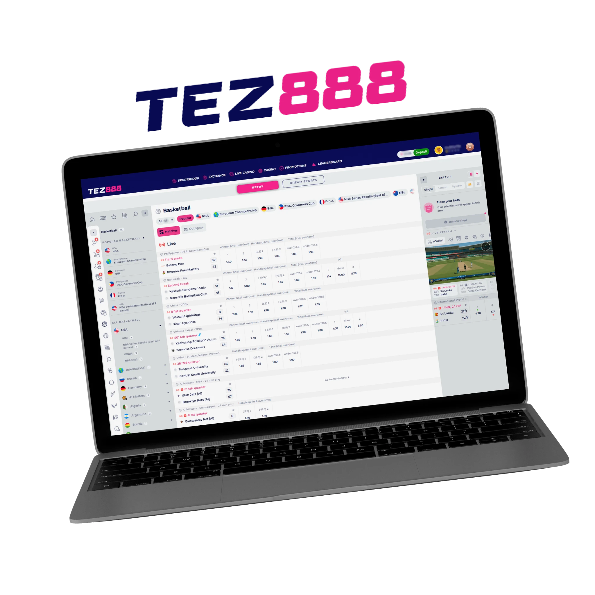 Tez888 provides a wide range of payment options for basketball betting in India.