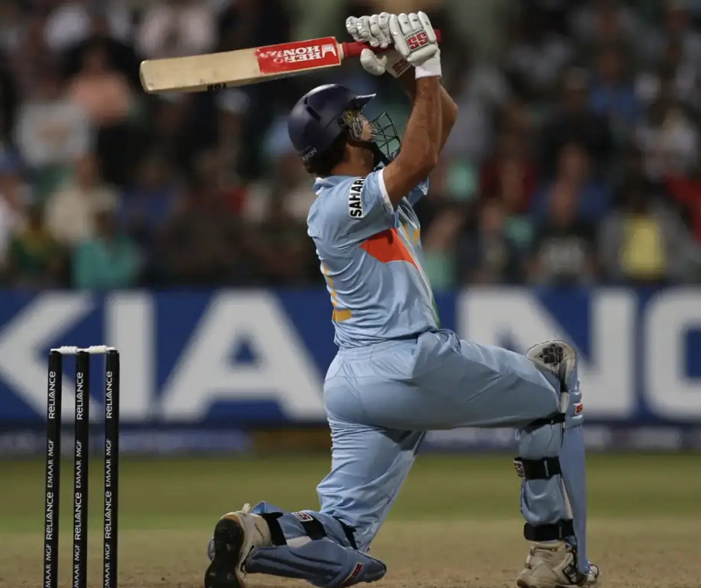 Yuvraj Singh smashed six sixes in an over.